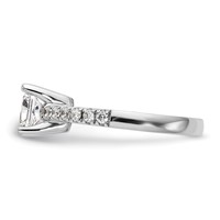 14K White Gold 0.20 Carat Lab Grown Diamond VS SI+ G+ Princess 1 Carat Center Semi Mount Engagement Ring view 4