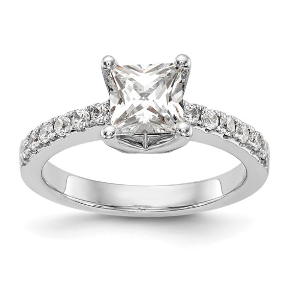14K White Gold Engagement Ring Mounting