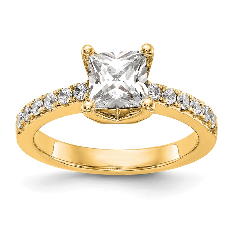 True Origin 14K 1/5 carat Lab Grown Diamond VS  D E F  Semi Mount Princess Engagement Ring