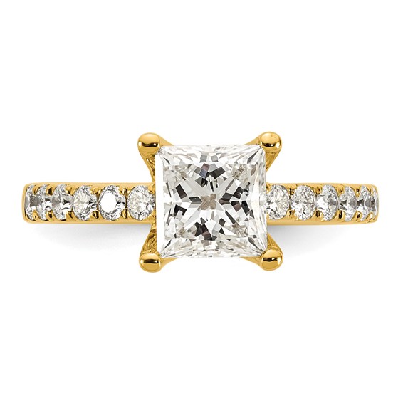 True Origin 14K Yellow Gold 1 1/2 carat IGI Certified Lab Grown Diamond VS+ F+ Complete Princess Engagement Ring