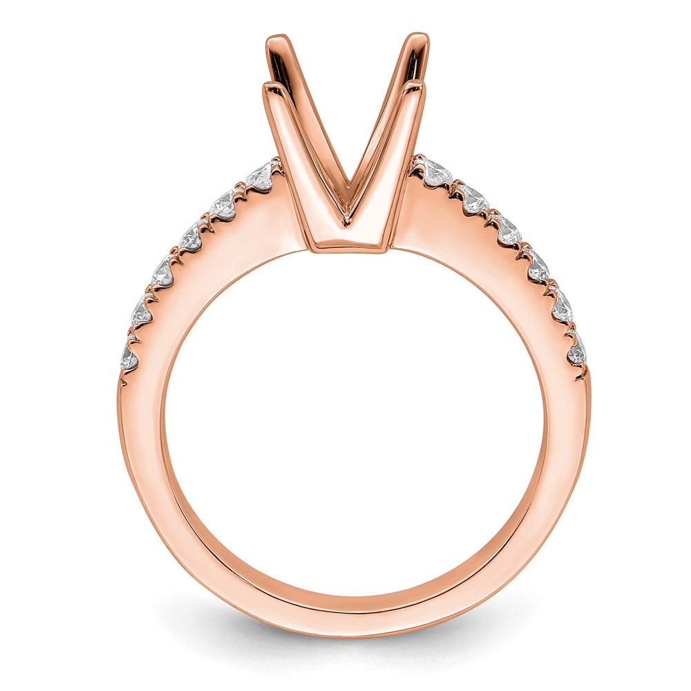 True Origin 14K Rose Gold 3/8 carat Lab Grown Diamond VS  D E F  Semi Mount Princess Engagement Ring (RM2636E-150-RLD)
