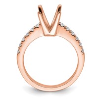 True Origin 14K Rose Gold 0.38 Carat Lab Grown Diamond VS+ F+ Semi-Mount Princess Engagement Ring view 2