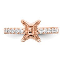 True Origin 14K Rose Gold 0.38 Carat Lab Grown Diamond VS+ F+ Semi-Mount Princess Engagement Ring view 4