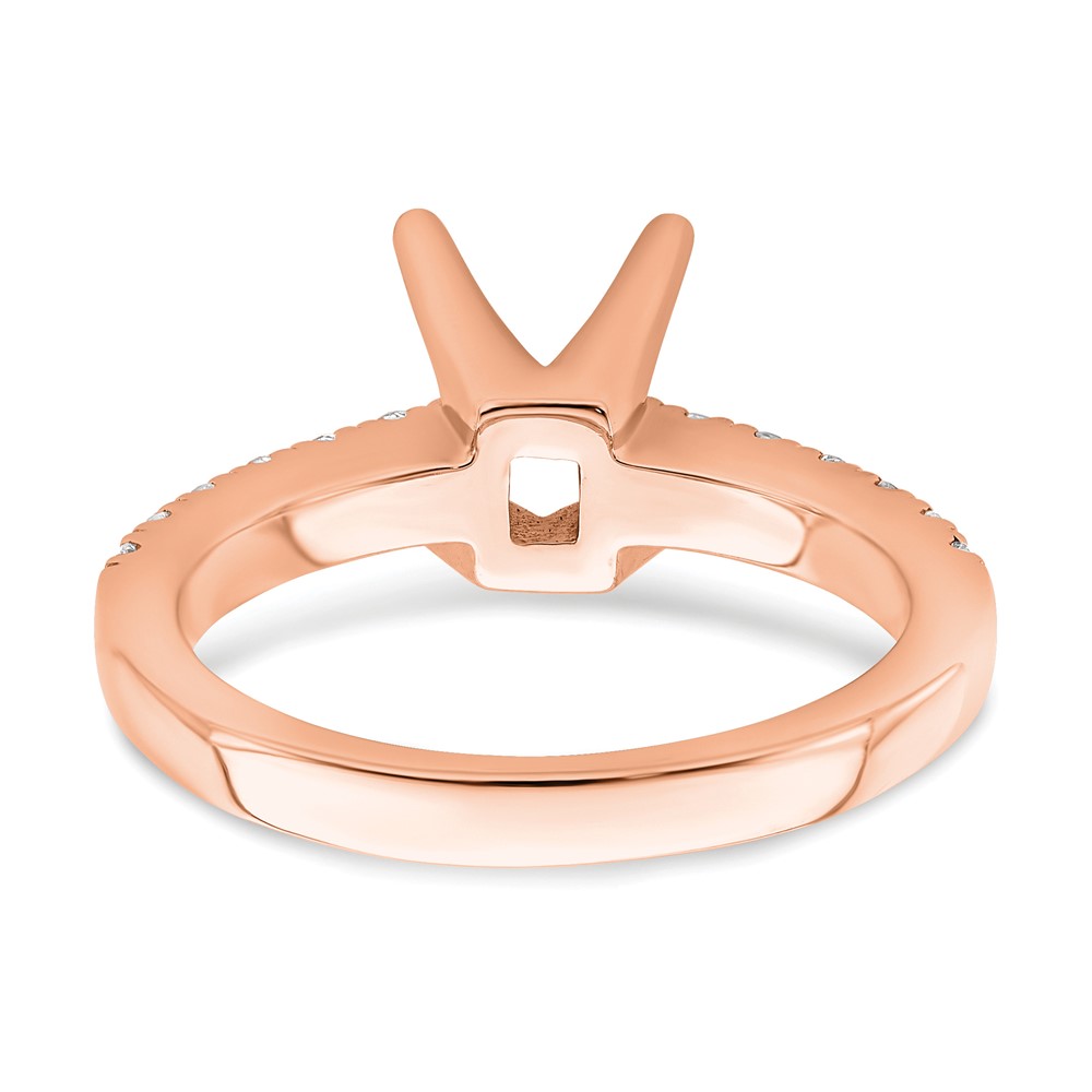 True Origin 14K Rose Gold 3/8 carat Lab Grown Diamond VS  D E F  Semi Mount Princess Engagement Ring (RM2636E-150-RLD)