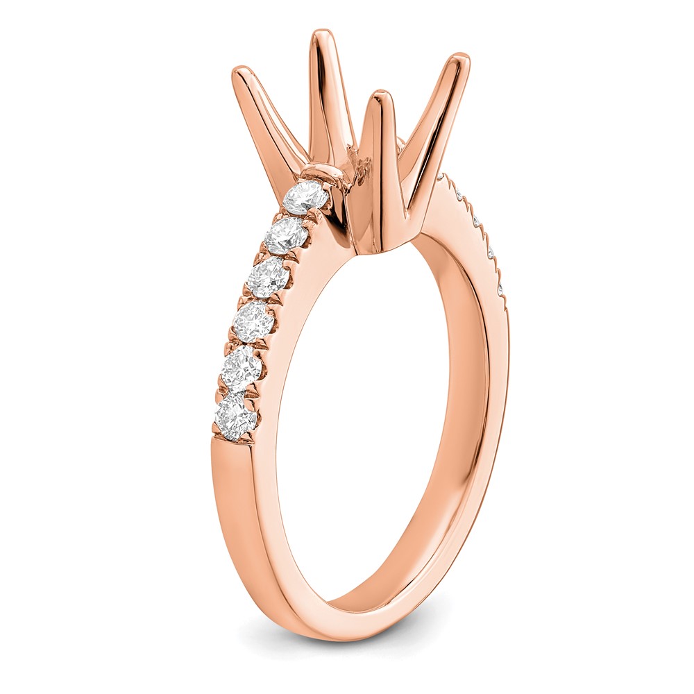 True Origin 14K Rose Gold 3/8 carat Lab Grown Diamond VS  D E F  Semi Mount Princess Engagement Ring (RM2636E-150-RLD)