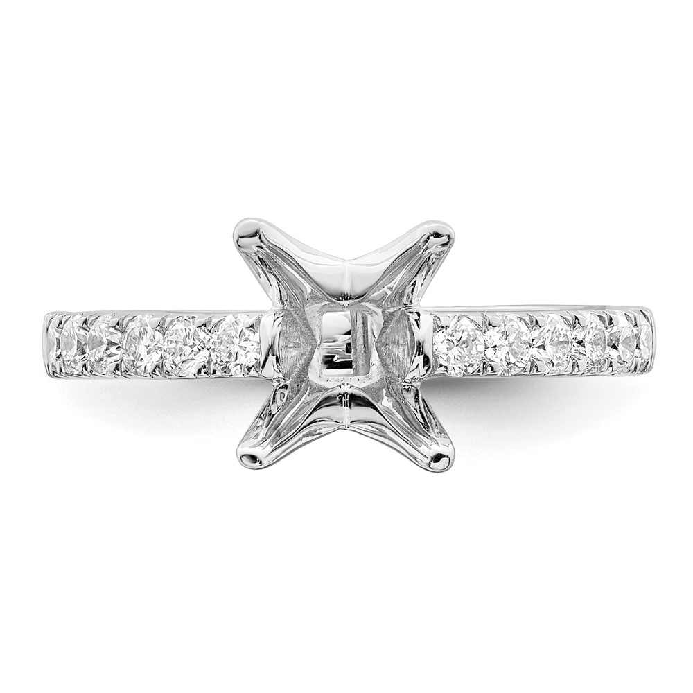True Origin 14K White Gold 3/8 carat Lab Grown Diamond VS  D E F  Semi Mount Princess Engagement Ring (RM2636E-150-WLD)