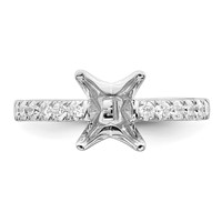 True Origin 14K White Gold 0.38 Carat Lab Grown Diamond VS+ F+ Semi-Mount Princess Engagement Ring view 4