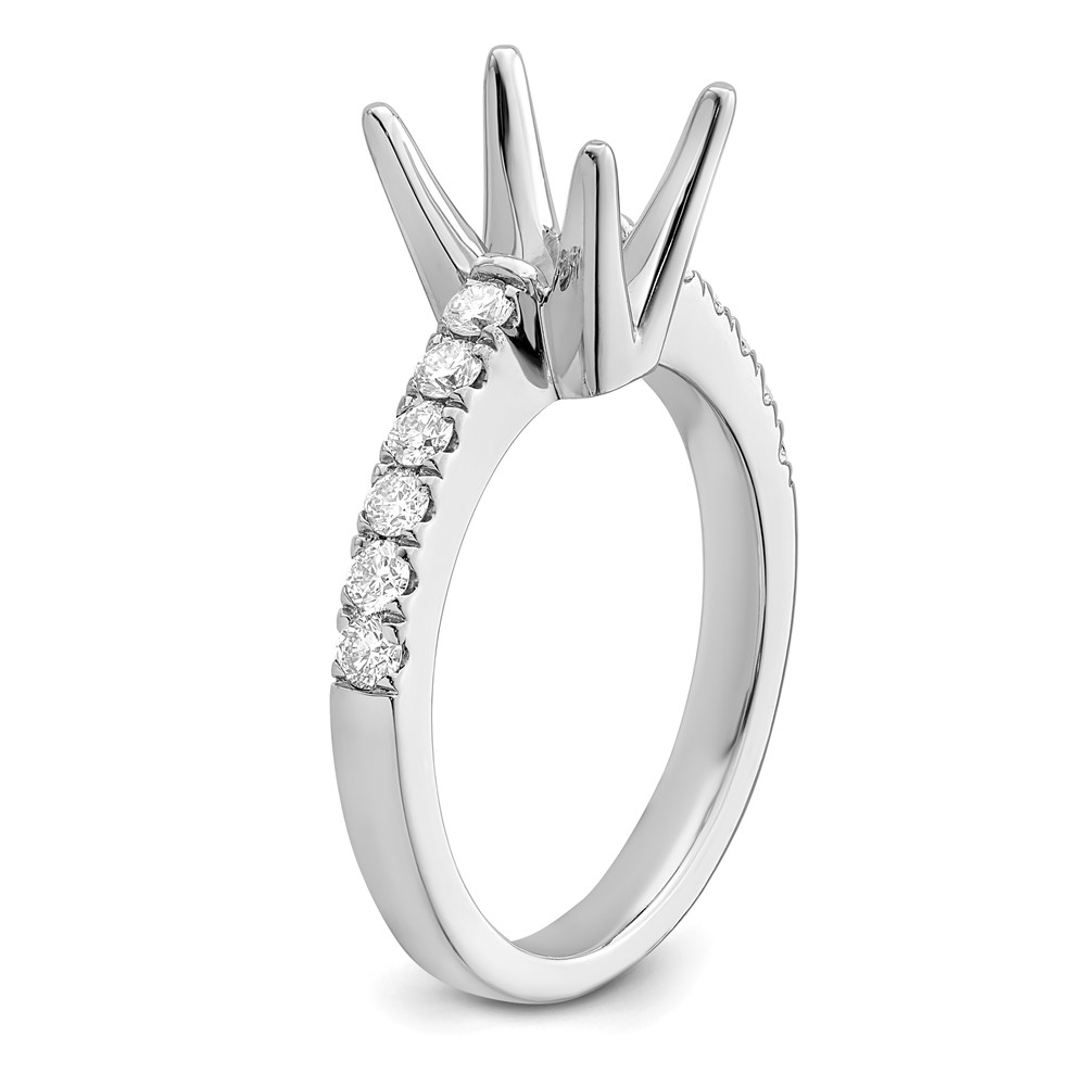 True Origin 14K White Gold 3/8 carat Lab Grown Diamond VS  D E F  Semi Mount Princess Engagement Ring (RM2636E-150-WLD)