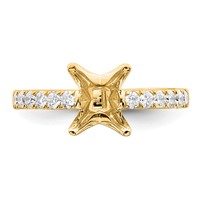 True Origin 14K Yellow Gold 0.38 Carat Lab Grown Diamond VS+ F+ Semi-Mount Princess Engagement Ring view 4