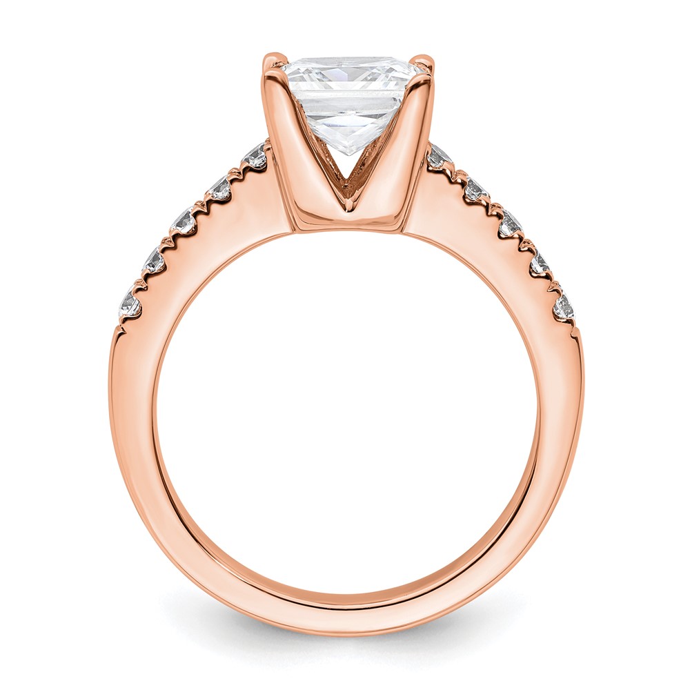 True Origin 14K Rose Gold 3/8 carat Lab Grown Diamond VS  D E F  Semi Mount Princess Engagement Ring (RM2636E-200-RLD)
