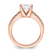 True Origin 14K Rose Gold 0.38 Carat Lab Grown Diamond VS+ F+ Semi-Mount Princess Engagement Ring view 2