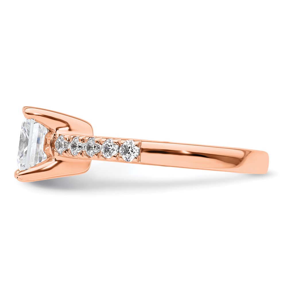 True Origin 14K Rose Gold 3/8 carat Lab Grown Diamond VS  D E F  Semi Mount Princess Engagement Ring (RM2636E-200-RLD)