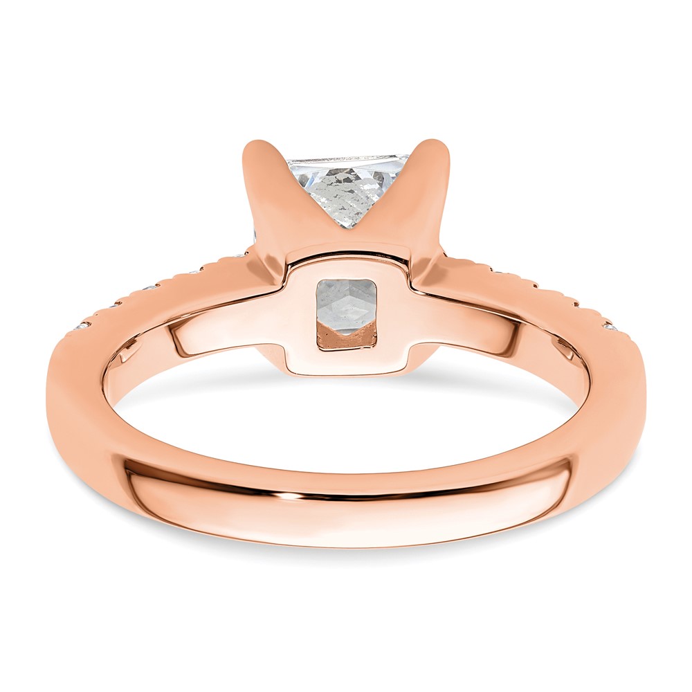 True Origin 14K Rose Gold 3/8 carat Lab Grown Diamond VS  D E F  Semi Mount Princess Engagement Ring (RM2636E-200-RLD)
