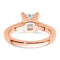 True Origin 14K Rose Gold 0.38 Carat Lab Grown Diamond VS+ F+ Semi-Mount Princess Engagement Ring view 5