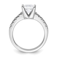 True Origin 14K White Gold 0.38 Carat Lab Grown Diamond VS+ F+ Semi-Mount Princess Engagement Ring view 2