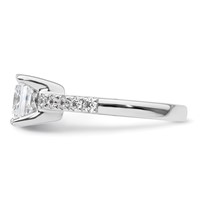 True Origin 14K White Gold 0.38 Carat Lab Grown Diamond VS+ F+ Semi-Mount Princess Engagement Ring view 3