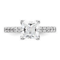 True Origin 14K White Gold 0.38 Carat Lab Grown Diamond VS+ F+ Semi-Mount Princess Engagement Ring view 4