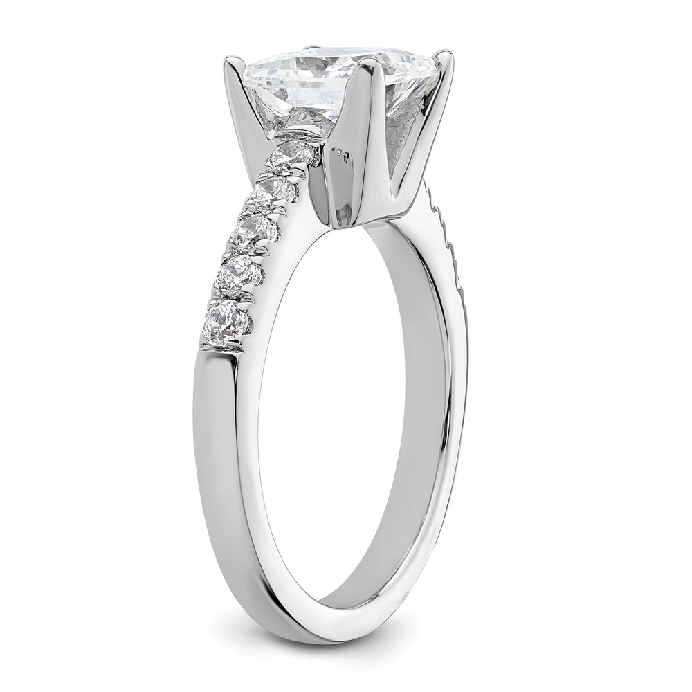 True Origin 14K White Gold 3/8 carat Lab Grown Diamond VS  D E F  Semi Mount Princess Engagement Ring (RM2636E-200-WLD)