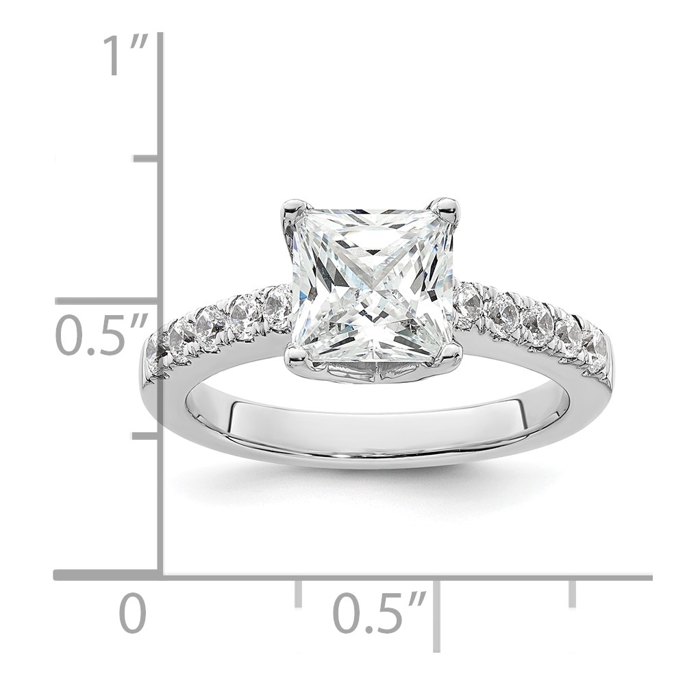 True Origin 14K White Gold 3/8 carat Lab Grown Diamond VS  D E F  Semi Mount Princess Engagement Ring (RM2636E-200-WLD)