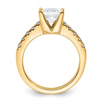 True Origin 14K Yellow Gold 0.38 Carat Lab Grown Diamond VS+ F+ Semi-Mount Princess Engagement Ring view 2