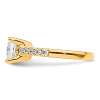 True Origin 14K Yellow Gold 0.38 Carat Lab Grown Diamond VS+ F+ Semi-Mount Princess Engagement Ring view 3