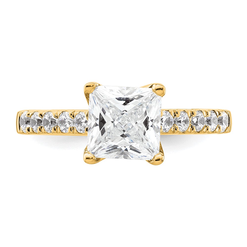 True Origin 14K 3/8 carat Lab Grown Diamond VS  D E F  Semi Mount Princess Engagement Ring (RM2636E-200-YLD)
