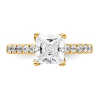 True Origin 14K Yellow Gold 0.38 Carat Lab Grown Diamond VS+ F+ Semi-Mount Princess Engagement Ring view 4