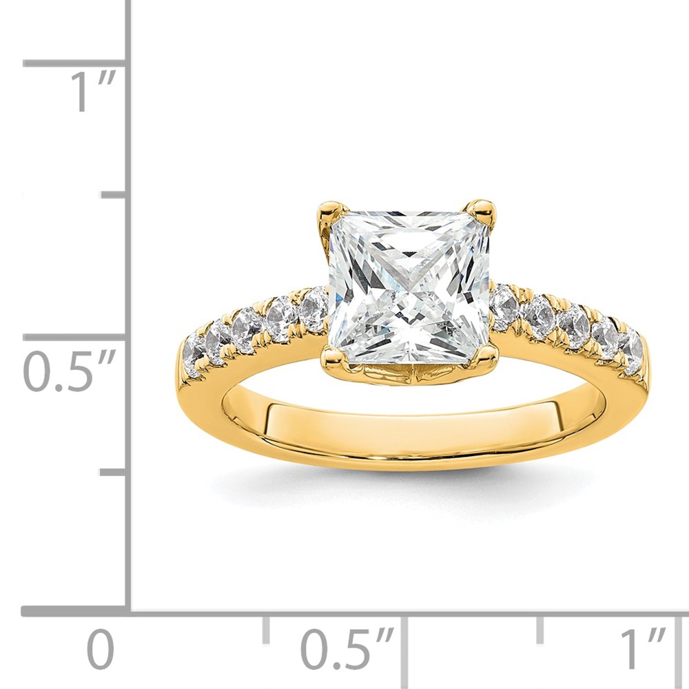 True Origin 14K 3/8 carat Lab Grown Diamond VS  D E F  Semi Mount Princess Engagement Ring (RM2636E-200-YLD)