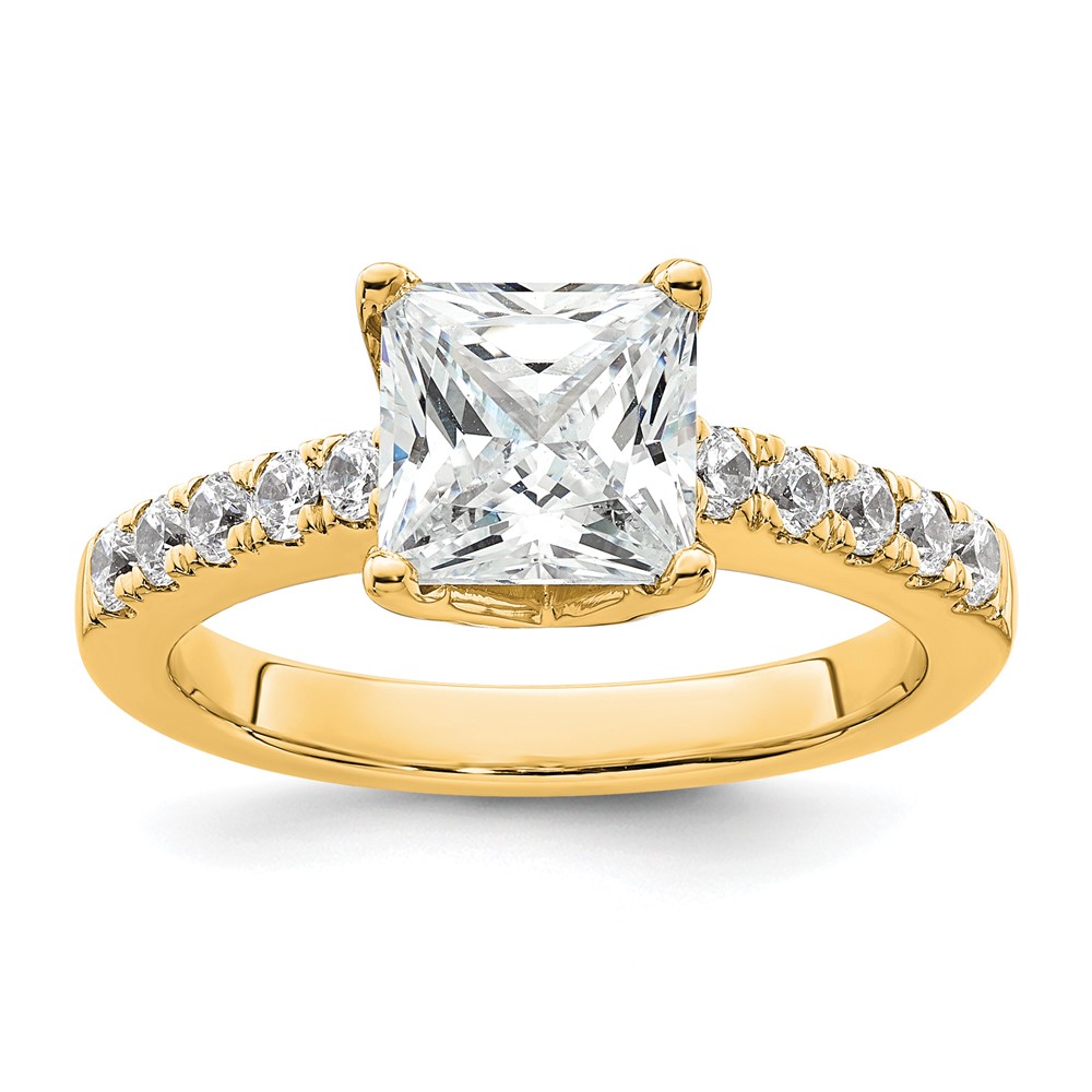True Origin 14K 3/8 carat Lab Grown Diamond VS  D E F  Semi Mount Princess Engagement Ring (RM2636E-200-YLD)