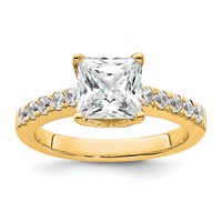 True Origin 14K Yellow Gold 0.38 Carat Lab Grown Diamond VS+ F+ Semi-Mount Princess Engagement Ring view 1