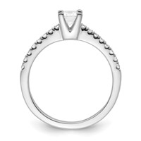True Origin 14K White Gold 0.20 Carat Lab Grown Diamond VS+ F+ Semi-Mount Emerald Engagement Ring view 2