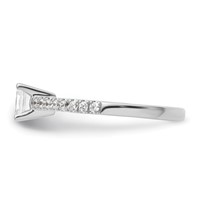 True Origin 14K White Gold 0.20 Carat Lab Grown Diamond VS+ F+ Semi-Mount Emerald Engagement Ring view 3