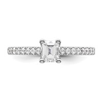 True Origin 14K White Gold 0.20 Carat Lab Grown Diamond VS+ F+ Semi-Mount Emerald Engagement Ring view 4