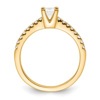 True Origin 14K Yellow Gold 0.20 Carat Lab Grown Diamond VS+ F+ Semi-Mount Emerald Engagement Ring view 2