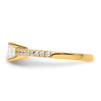 True Origin 14K Yellow Gold 0.20 Carat Lab Grown Diamond VS+ F+ Semi-Mount Emerald Engagement Ring view 3