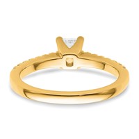 True Origin 14K Yellow Gold 0.20 Carat Lab Grown Diamond VS+ F+ Semi-Mount Emerald Engagement Ring view 5