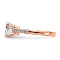 True Origin 14K Rose Gold 0.33 Carat Lab Grown Diamond VS+ F+ Semi-Mount Emerald Engagement Ring view 3
