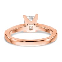 True Origin 14K Rose Gold 0.33 Carat Lab Grown Diamond VS+ F+ Semi-Mount Emerald Engagement Ring view 5