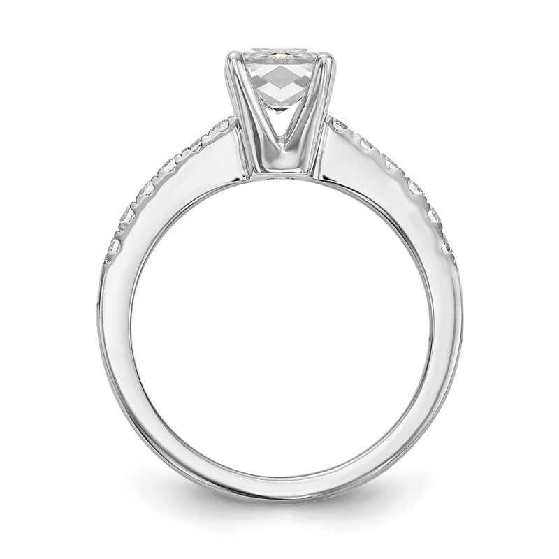 True Origin 14K White Gold 1/3 carat Lab Grown Diamond VS  D E F  Semi Mount Emerald Engagement Ring