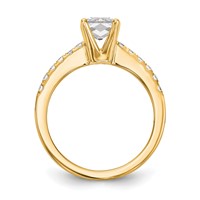 True Origin 14K Yellow Gold 0.33 Carat Lab Grown Diamond VS+ F+ Semi-Mount Emerald Engagement Ring view 2