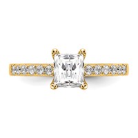 True Origin 14K Yellow Gold 0.33 Carat Lab Grown Diamond VS+ F+ Semi-Mount Emerald Engagement Ring view 4