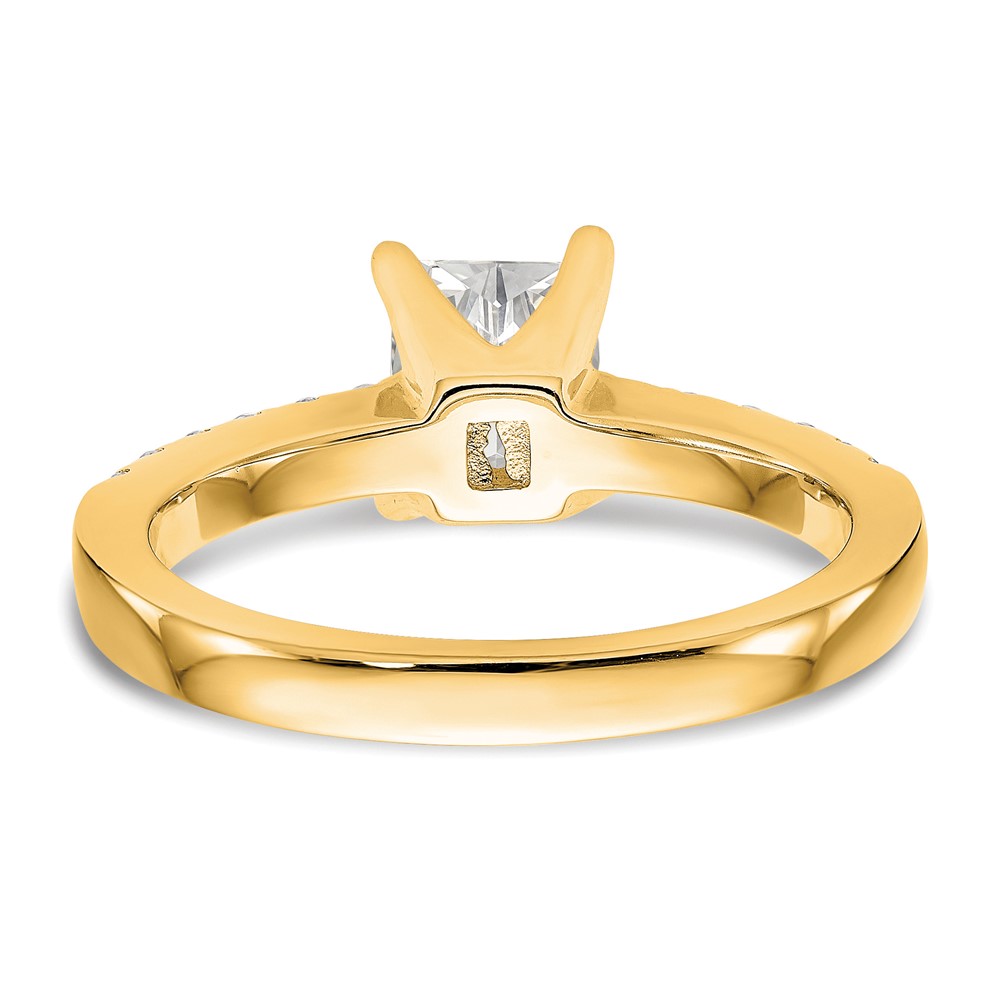 True Origin 14K 1/3 carat Lab Grown Diamond VS  D E F  Semi Mount Emerald Engagement Ring (RM2643E-100-YLD)