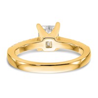 True Origin 14K Yellow Gold 0.33 Carat Lab Grown Diamond VS+ F+ Semi-Mount Emerald Engagement Ring view 5