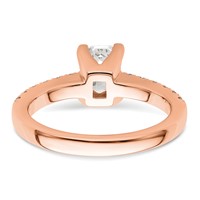 True Origin 14K Rose Gold 0.38 Carat Lab Grown Diamond VS+ F+ Semi-Mount Emerald Engagement Ring view 5