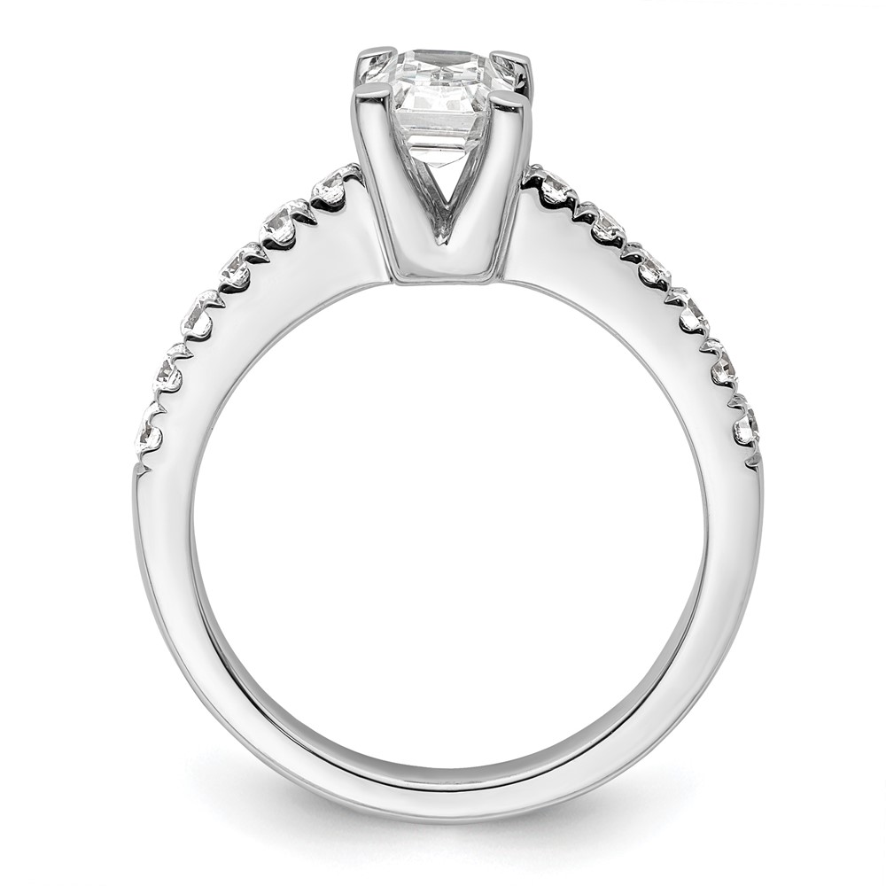 True Origin 14K White Gold 3/8 carat Lab Grown Diamond VS  D E F  Semi Mount Emerald Engagement Ring (RM2643E-150-WLD)