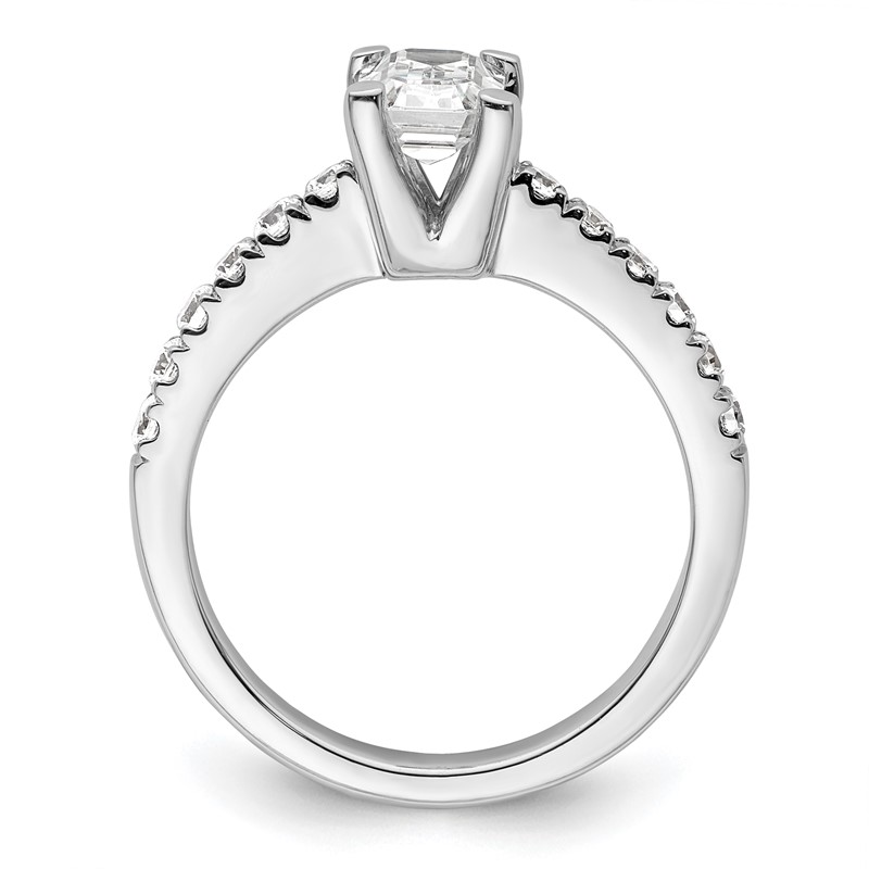 True Origin 14K White Gold 3/8 carat Lab Grown Diamond VS  D E F  Semi Mount Emerald Engagement Ring