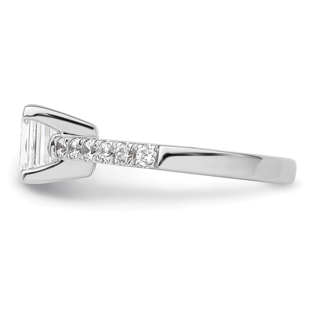 True Origin 14K White Gold 3/8 carat Lab Grown Diamond VS  D E F  Semi Mount Emerald Engagement Ring (RM2643E-150-WLD)
