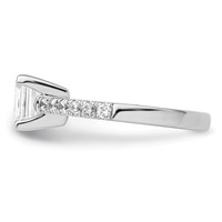 True Origin 14K White Gold 0.38 Carat Lab Grown Diamond VS+ F+ Semi-Mount Emerald Engagement Ring view 3