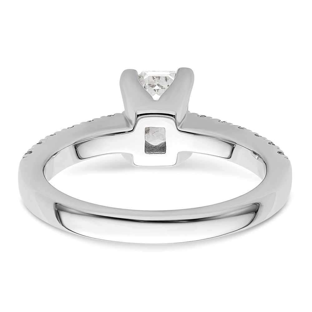 True Origin 14K White Gold 3/8 carat Lab Grown Diamond VS  D E F  Semi Mount Emerald Engagement Ring (RM2643E-150-WLD)