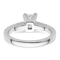 True Origin 14K White Gold 0.38 Carat Lab Grown Diamond VS+ F+ Semi-Mount Emerald Engagement Ring view 5
